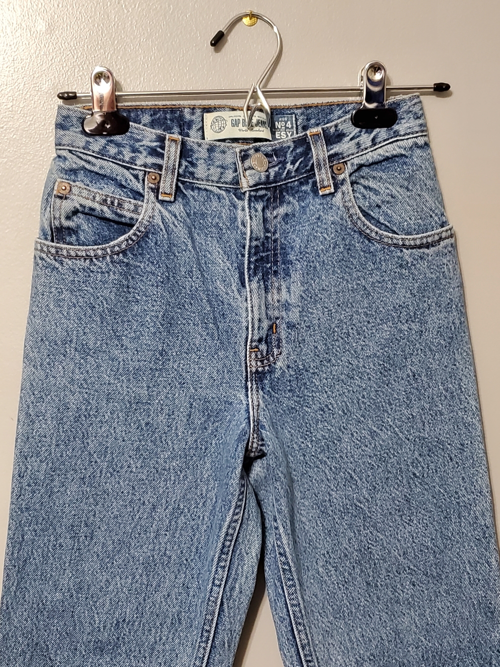 Vintage GAP Easy Fit Slim Stone Wash Straight Leg Denim Kids Jeans Boy Size 14 - Picture 2 of 8